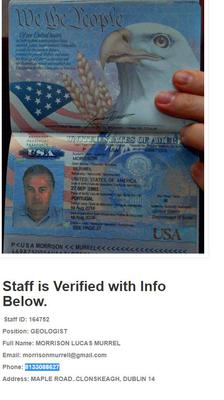 A US Passport On View at a Fake Oil Company