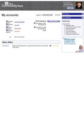 Ryan Moloney Bank Account