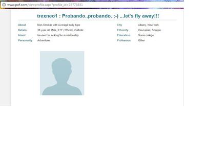 Profile on Plenty of Fish Dating Site