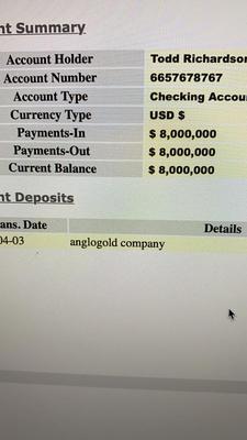 A Fake Santander Bank Account Balance